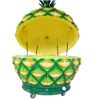 fiberglass display (18) Giant pineapple shape fiberglass mobile serving cart with hydraulic lift lid and wheels, tropical themed vending kiosk Lexio Display for mall beach resort beverage cart