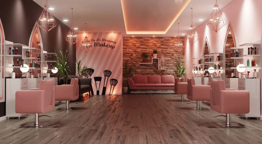 Bright Beauty Salon Waiting Area Design