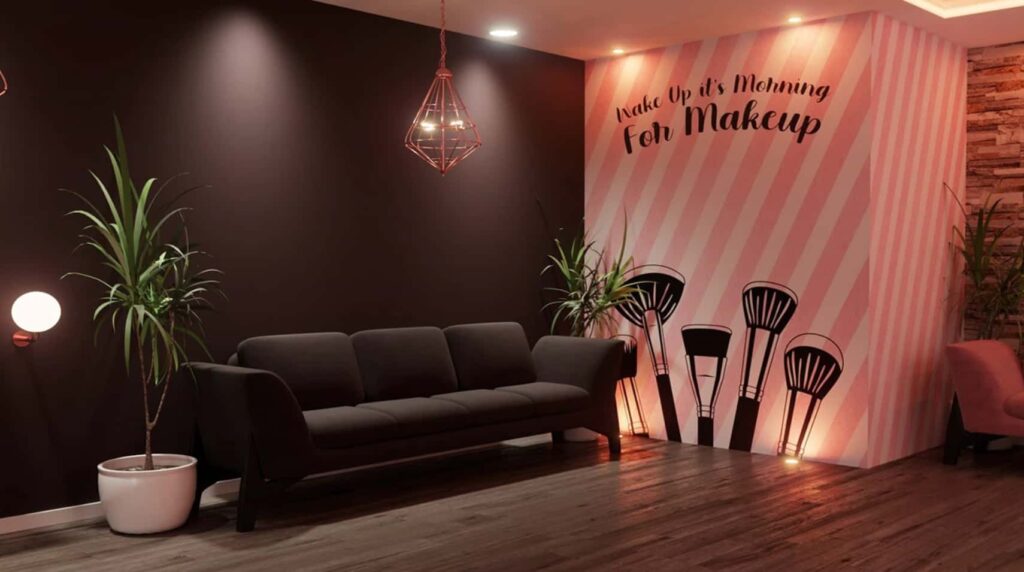 Arched mirrors and pink chairs for your salon.