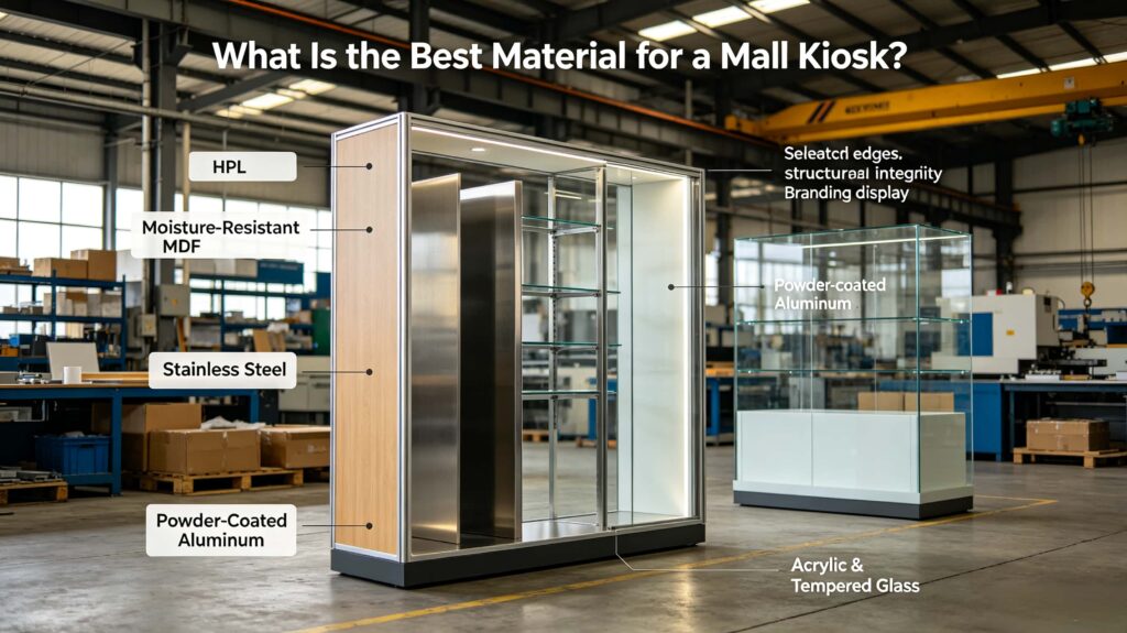 What is the best material for a mall kiosk?