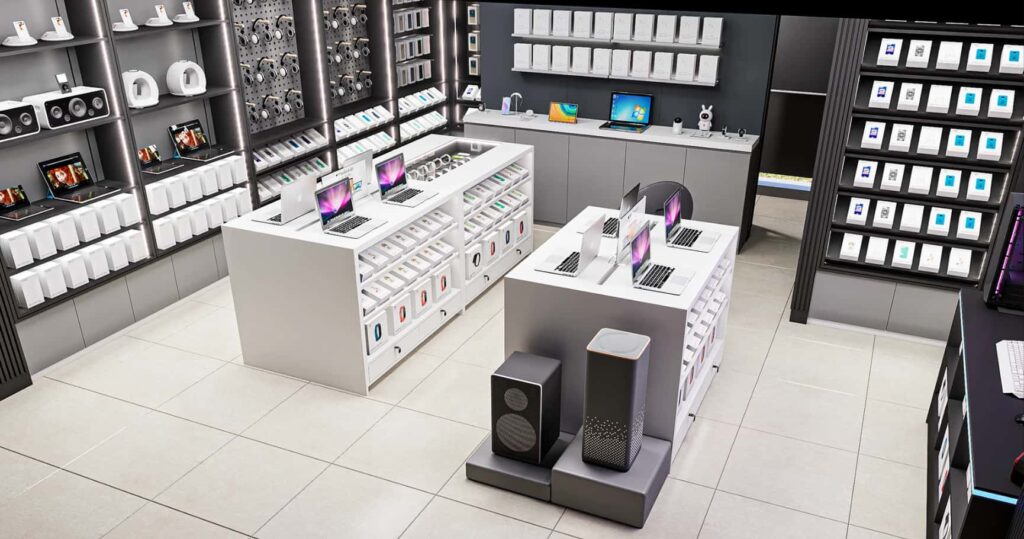 1. Gaming Gear Retail Shop Custom Display Counters