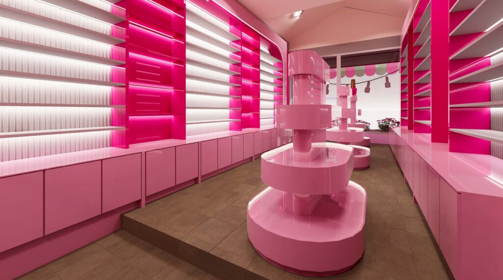 Barbie Pink Beauty Store Fitout & Retail Fixture Solution
