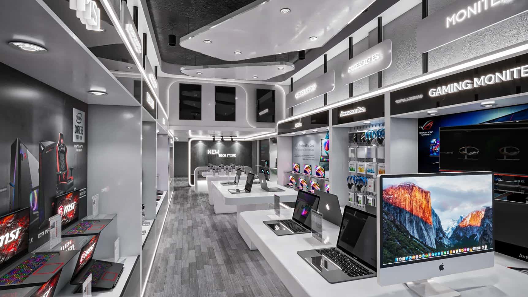 Category Signage Design for Computer Retail Store
