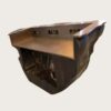 Sculptural fluid crumpled‑form abstract art reception desk, metallic lobby front counter Lexio Display for gallery and high‑end commercial interior