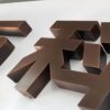 3D solid bronze stainless steel metal Chinese characters, brushed finish custom logo letters
