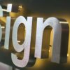 3D solid bronze stainless steel metal Chinese characters, brushed finish custom logo letters