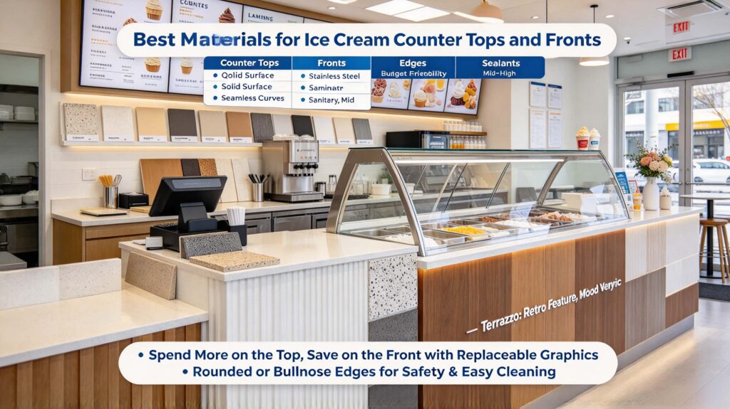 Best Materials for Ice Cream Counter Tops and Fronts