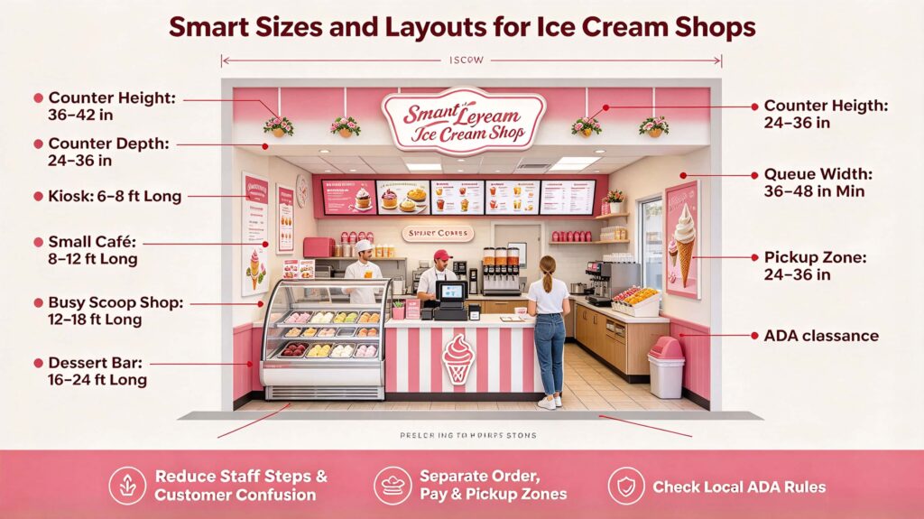 Smart Sizes and Layouts for Ice Cream Shops