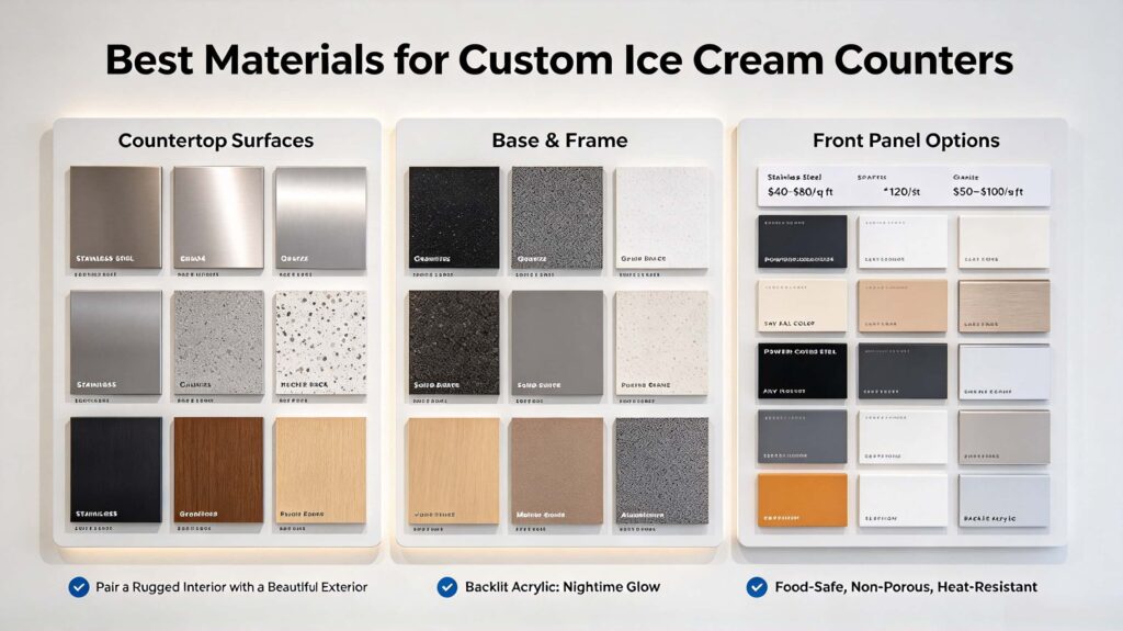 Best Materials for Custom Ice Cream Counters