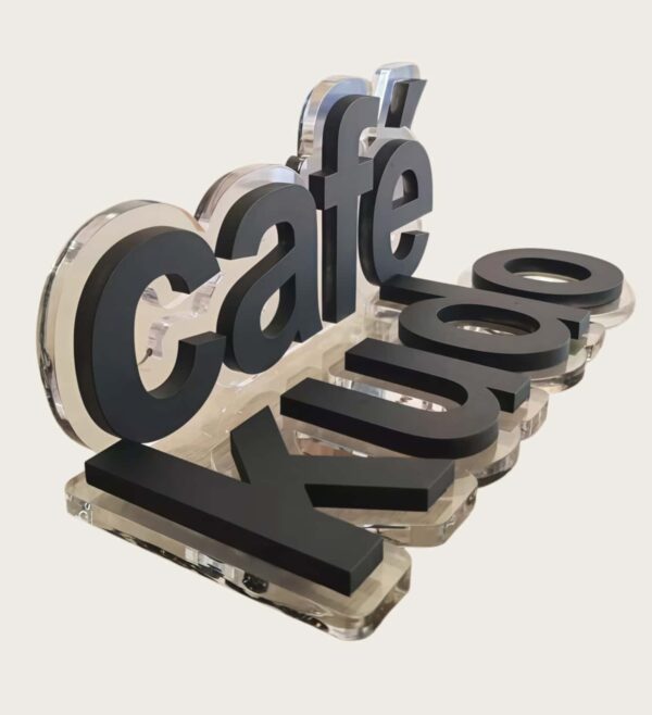 Custom Painted 3D Acrylic Letters Sign, Solid Matte Color Acrylic 3D Logo for Coffee Shop, Reception Wall Branding
