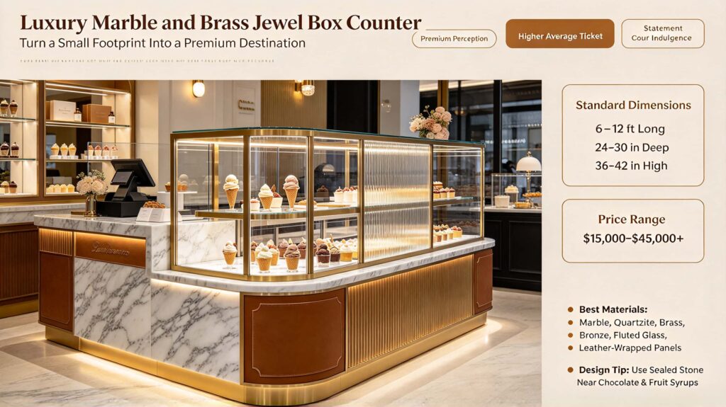 Luxury Marble and Brass Jewel Box Counter