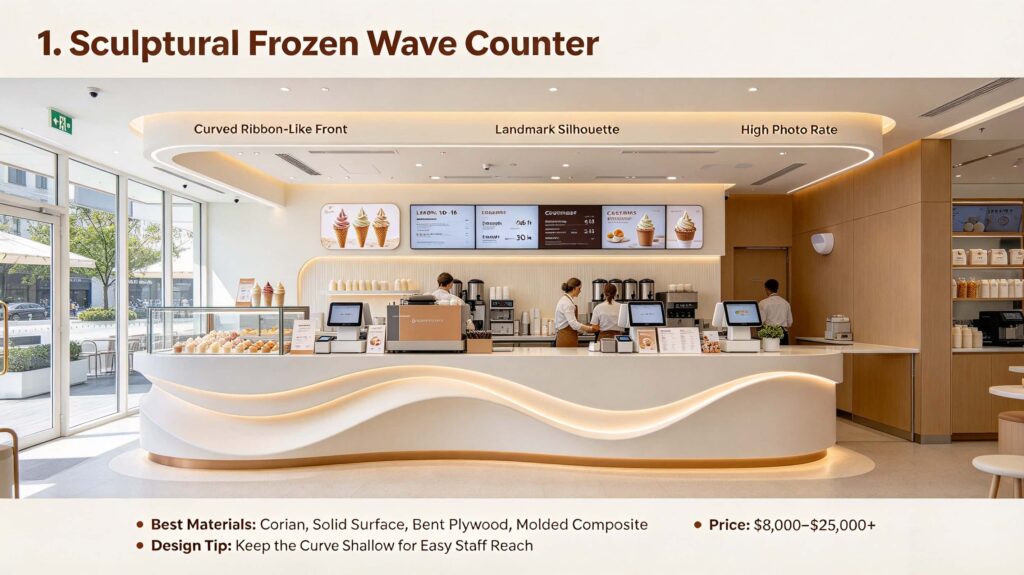 Sculptural Frozen Wave Counter