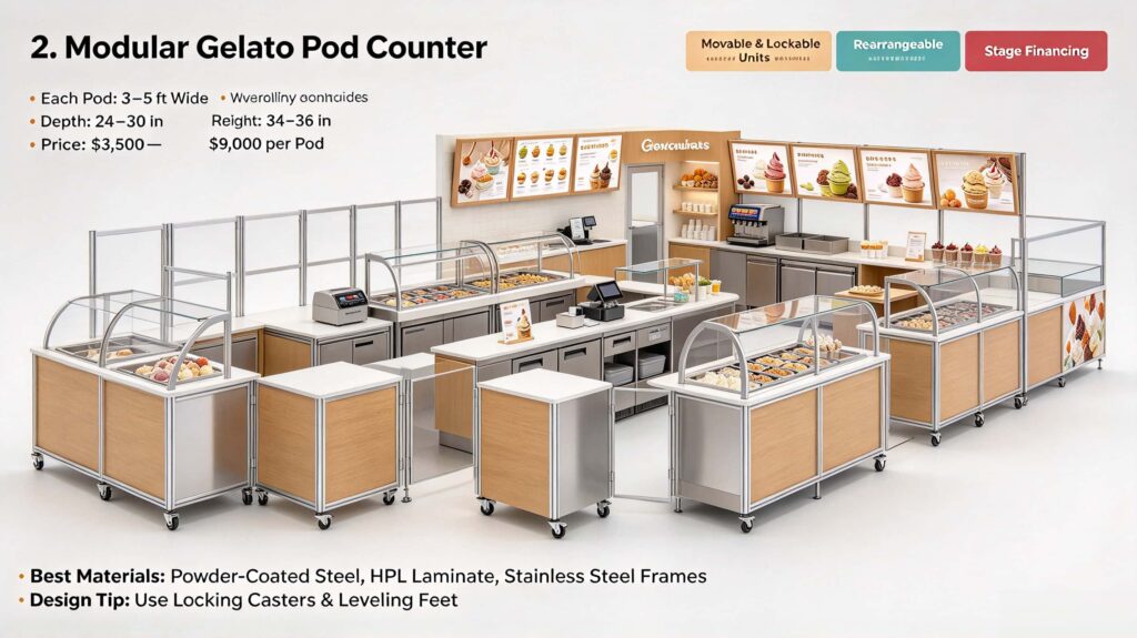 Modular Gelato Pod Counter