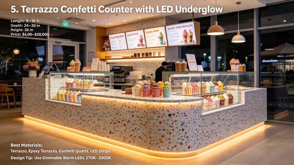 Terrazzo Confetti Counter with LED Underglow