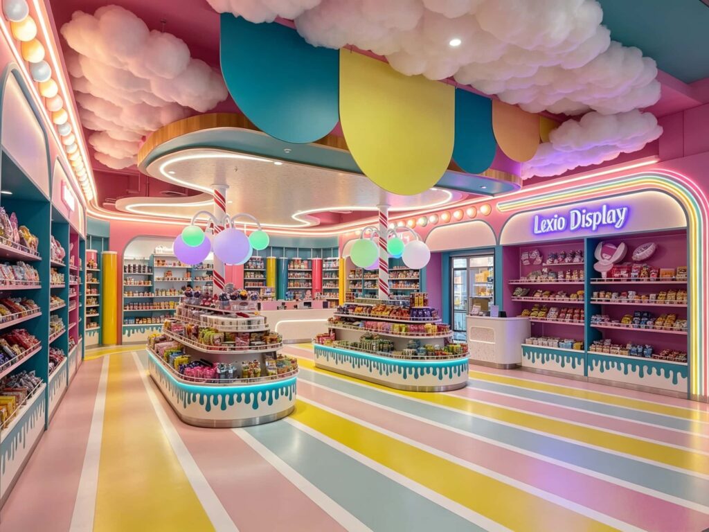candy store design-The Visual Magic of Drip-Style Counters and Clouds