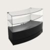Matte black curved retail showcase cabinet lockable storage base two‑tier glass display Lexio Display`